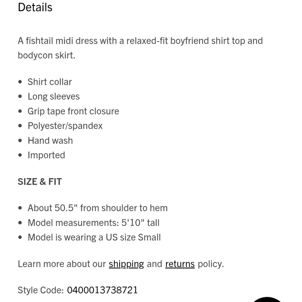 Norma Kamali Boyfriend Shirt Fishtail Midi Dress- Small - Picture 14 of 14